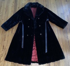 Trench cappotto vintage Tyber pelliccia pile tessuto indumento di qualità foderato taglia media