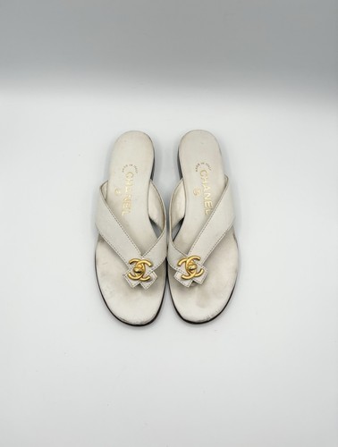 Sandali chanel pelle bianca - sandali,