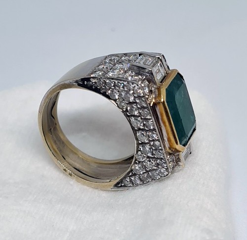 Anello oro 18k con - 18k, smeraldo