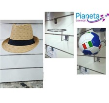 GANCIO ESPOSITORE per PANNELLO DOGATO CAPPELLI PALLONI  ARREDAMENTO NEGOZIO