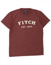 ABERCROMBIE & FITCH T-shirt uomo grafica top media cotone bordeaux AI12