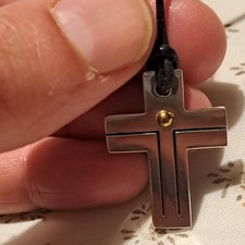 RossoAmante Collana Pendente Uomo in Acciaio e Oro 750