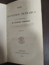 Le Rime Di F. Petrarca,  G. Leopardi, Le Monnier, 1851