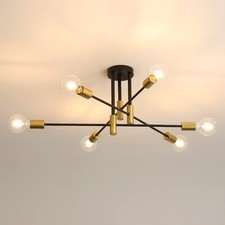 DAXGD Lampadario Soggiorno Industriale, Plafoniera Soffitto Vintage E27, Lampada