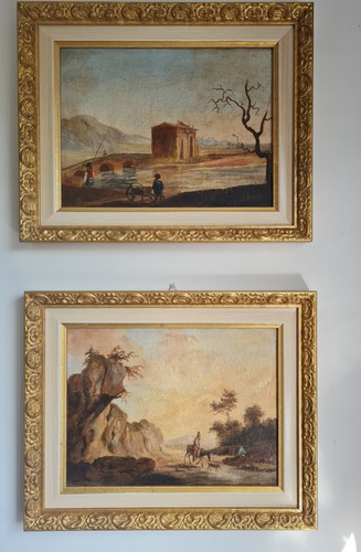 Coppia dipinti paesaggi xviii - paesaggi,