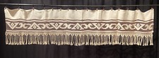 Antica Tenda Mantovana  Ricamata A Mano  230x50cm Lino Filet E Macramè