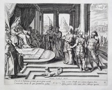 M. Van Heemskerck / San Stefano Alto Sacerdote Bibbia Incisione In Rame 1600