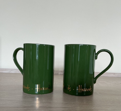 Vintage harrods green mugs 2 - harrods,