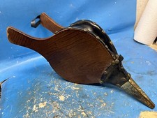 Antico Soffiatore Manuale Camino in Legno e Ottone - Strumento Aria Focolare