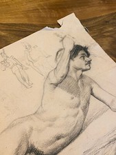 Nudo Maschile & Studio & Disegno & Accademia & Matita & XIX° Secolo & Francia
