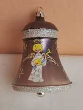 addobbo per albero di natale vintage campana in pasta di vetro cm 13