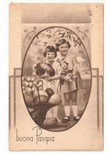 1945 bambine cesto uova di