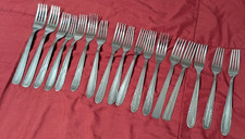 LOTTO 17 FORCHETTE DIVERSI MODELLI INOX VINTAGE 20 cm circa