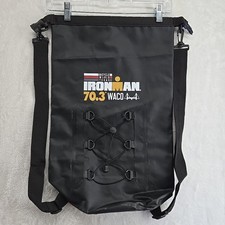 Zaino Iron Man Waco Texas Triathlon Nero Nuovo 21x14 Gommato Impermeabile