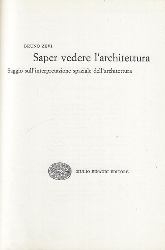 Zevi bruno saper vedere - bruno..saper,