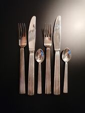Georg Jensen EPNS Bernadotte 6 Pezzi Coltello Forchetta Cucchiaio Piccolo Buone Condizioni