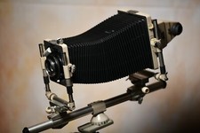 Banco ottico Linhof Kardan Bi System fino a 13x18 cm., 2 ottiche e accessori.