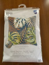 Kit Cuscino da Ricamare Punto Croce, Completo Filo, Canovaccio Dipinto a Mano