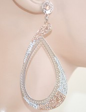 Orecchini donna argento strass