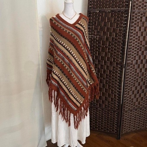 Poncho peruviano alpaca con - poncho,