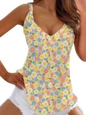 Top Spaghetti Stampa Floreale