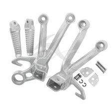 PAIR OF SILVER REAR FOOTRESTS