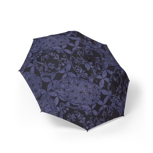 Indigo floral mandala - indigo, umbrella