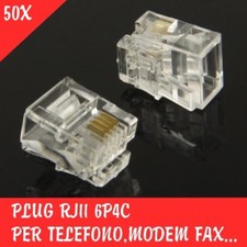 50X PZ Connettori Plug RJ11 4