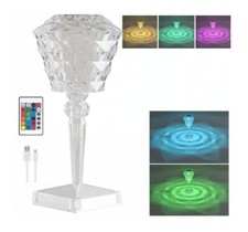 Lampada da Tavolo LED Touch Ricaricabile USB Effetto Cristallo Senza Fili IP20