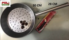 PADELLA CASTAGNE DIAMETRO 30 CM CON MANICO IN FERRO  + COLTELLINO APRI CASTAGNE