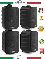 4 CASSE ACUSTICHE DA PARETE INTERNO ESTERNO TENUTA STAGNA IP56 NERE O BIANCHE