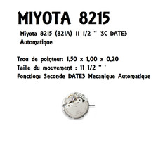 mouvement MIYOTA 8215 11 1/2