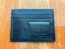 Portacarte Calvin Klein Nero uomo vera pelle slim portatessere