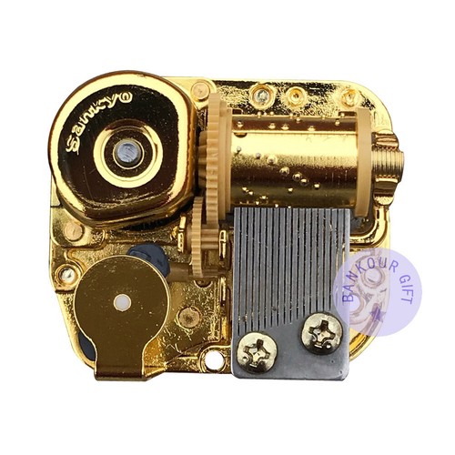 Music box parts mechanism gold - box,