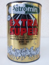 Petromin vecchia lattina olio motore vintage motor oil can