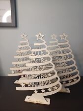 Albero con nomi regalo di natale maestre personalizzato in legno