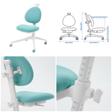 Sedia scrivania regolabile per bambini IKEA DAGNAR turchese 505.637.14 fuori produzione NUOVA