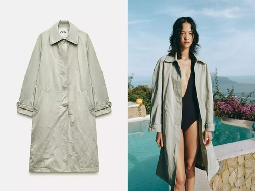 169 zara wrinkled trench - zara,