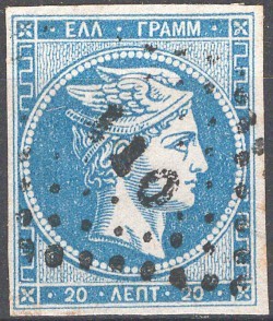 Grecia 1861 testa - grecia, di
