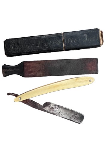 Antico set rasoio dritto - set,