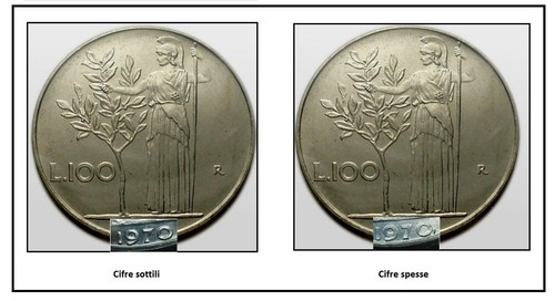 Variante 100 lire - 100, fdc