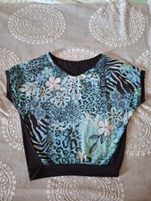 MAGLIA A FIORI BLU E NERA TG