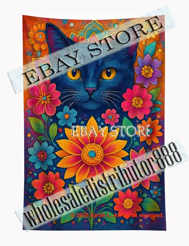Arazzo mandala gatto floreale - arazzo,