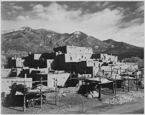 Ansel adams city taos pueblo - -,