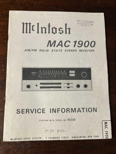 Mcintosh mac1900 ricevitore - mac1900,