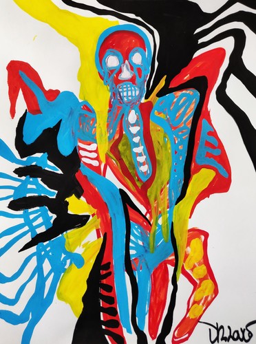 Love basquiat skull street - love,