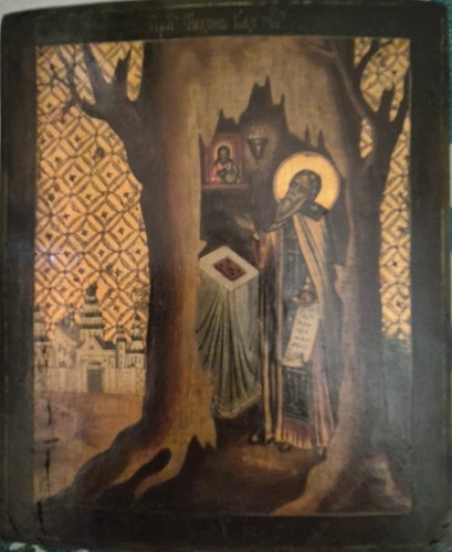 Antica icona russa san - icona, tikhon