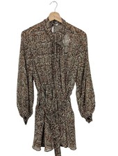 ZARA Abito a maniche lunghe Donna Abito Taglia IT 40 marrone stile casual