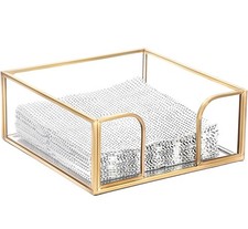Porta tovaglioli quadrato vetro e specchio oro per piano cocktail formato tovagliolo