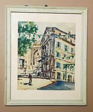 Lamberto Massetani Macerata paese marchigiano acquerello 1954